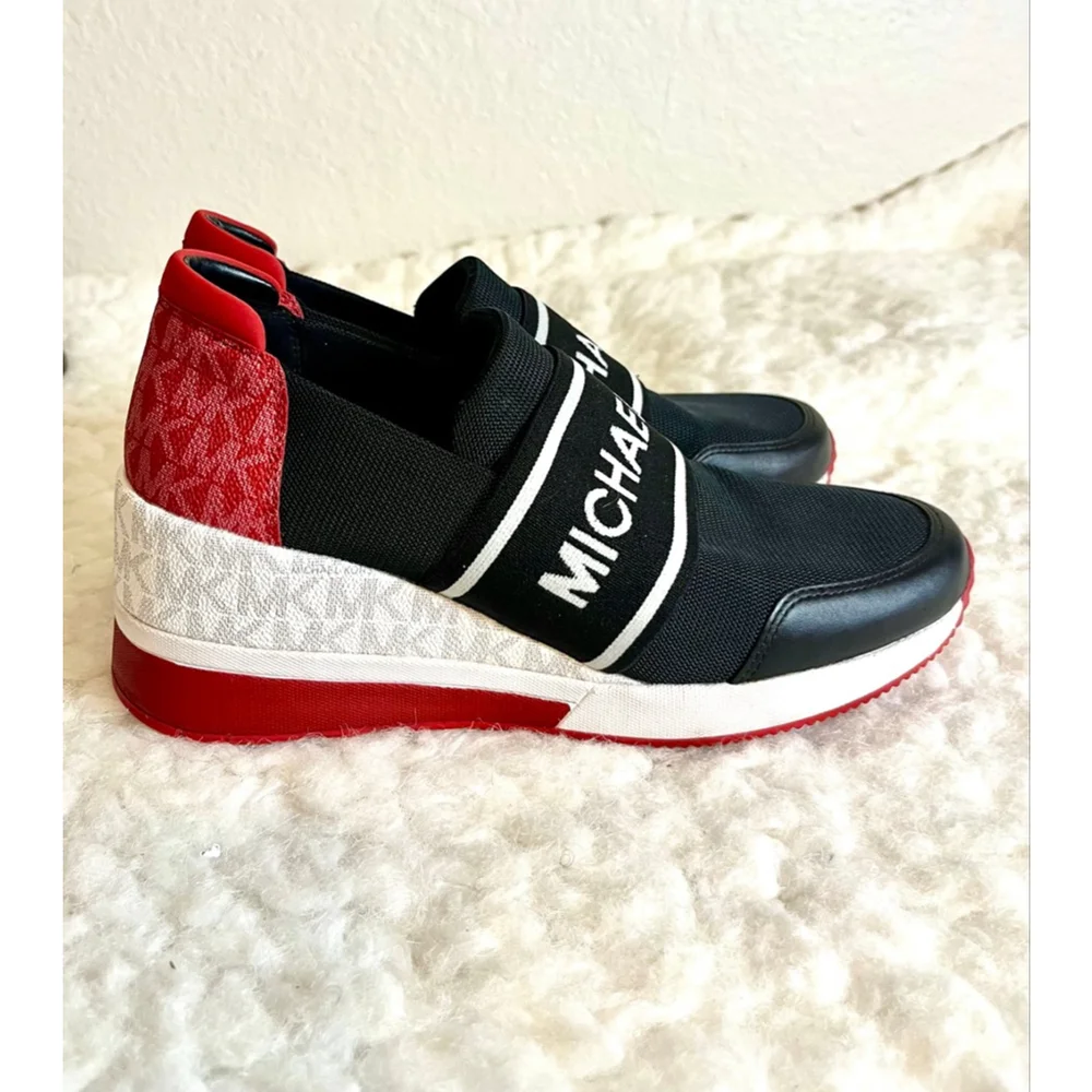 MICHAEL KORS Felix Trainer Logo SNEAKER Women Size 8M - Picture 5 of 8